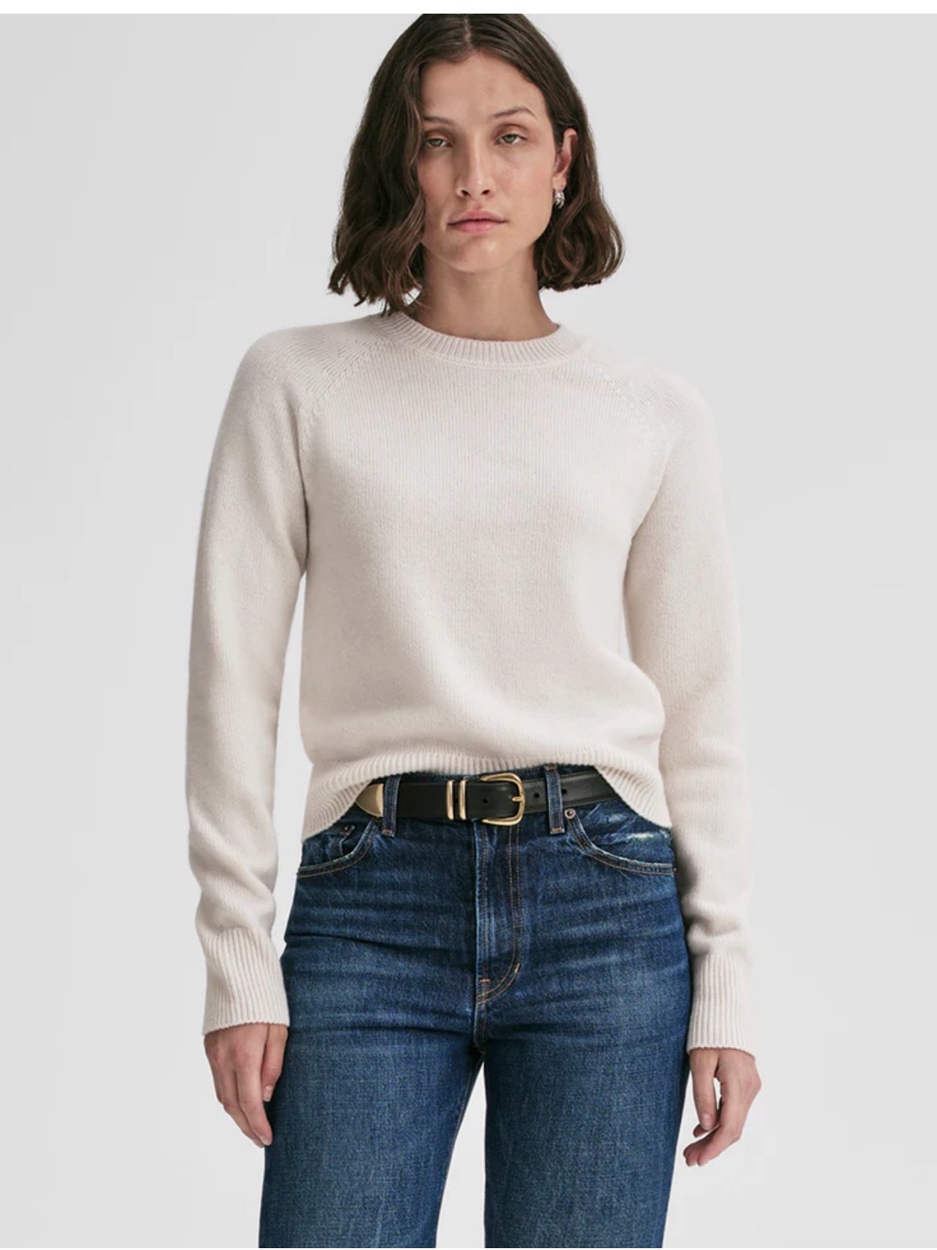 A.L.C Women's Cream Crewneck Sweater